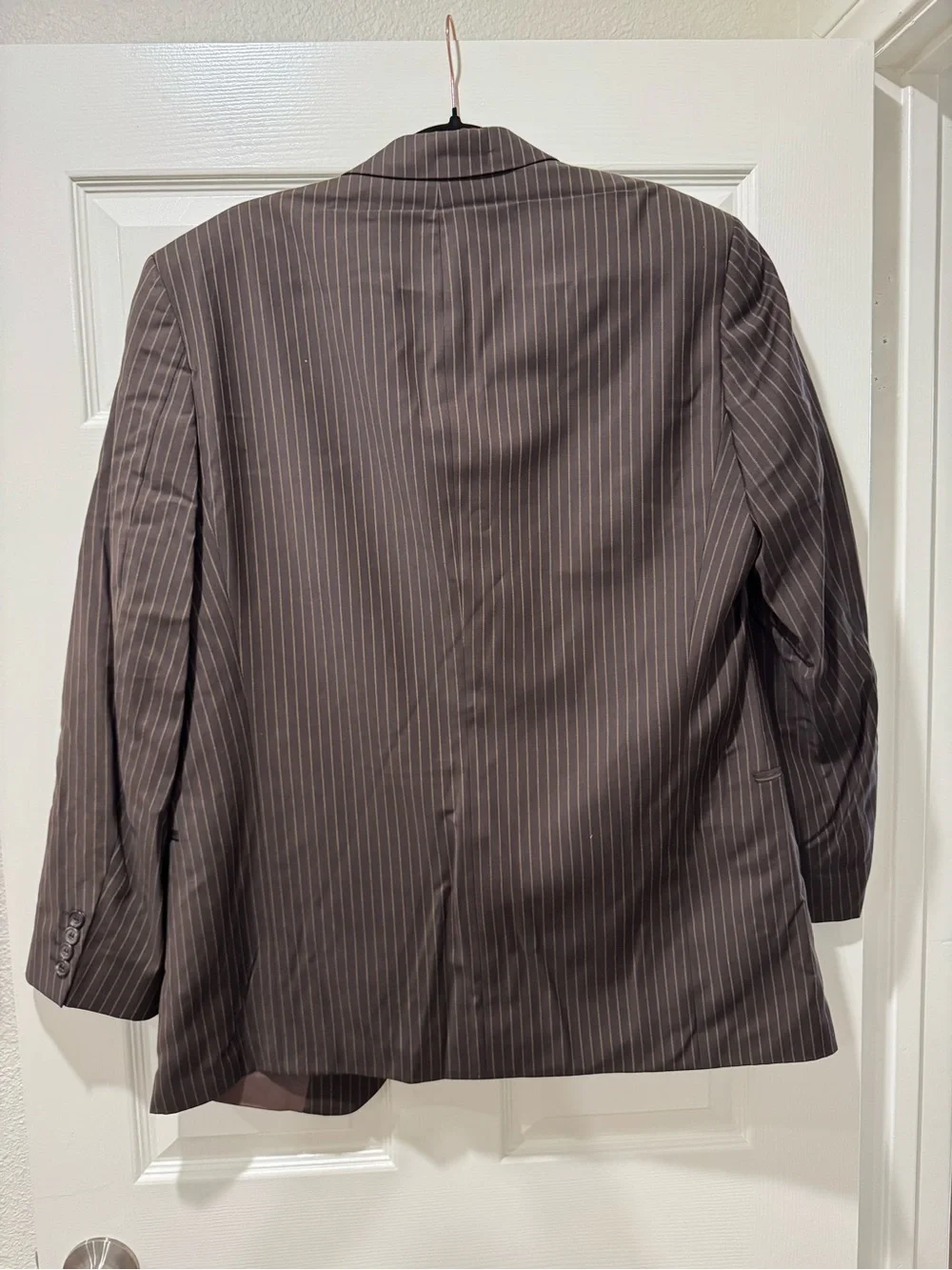 Boss Brown Pinstripe Suit Jacket